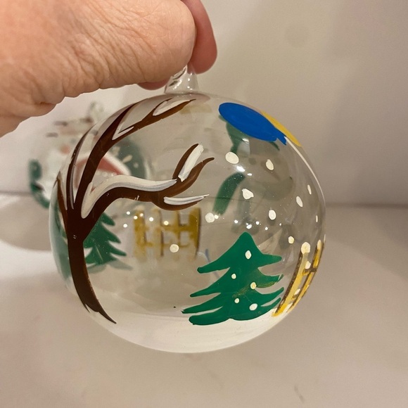 Set of 2 Hand Painted Blown Glass Ornaments (DP) - Picture 10 of 14